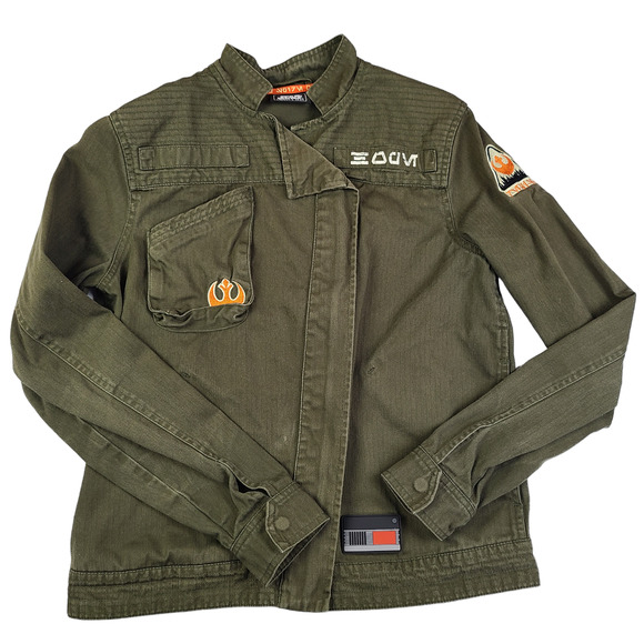 Disney Star Wars Galaxys Edge Resistance Logo Jacket Green Spire Outpost Size XS - Picture 1 of 6